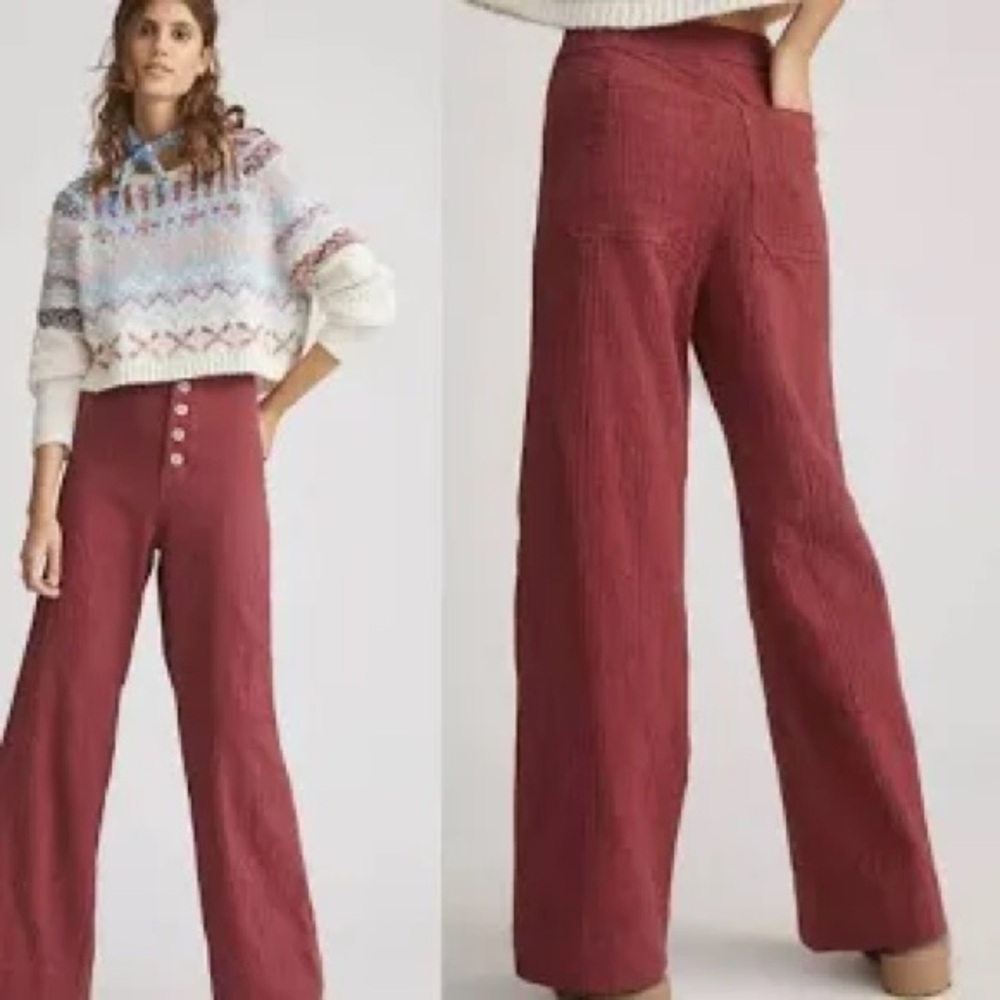 Anthropologie The Odells Cranberry Sydney Pants